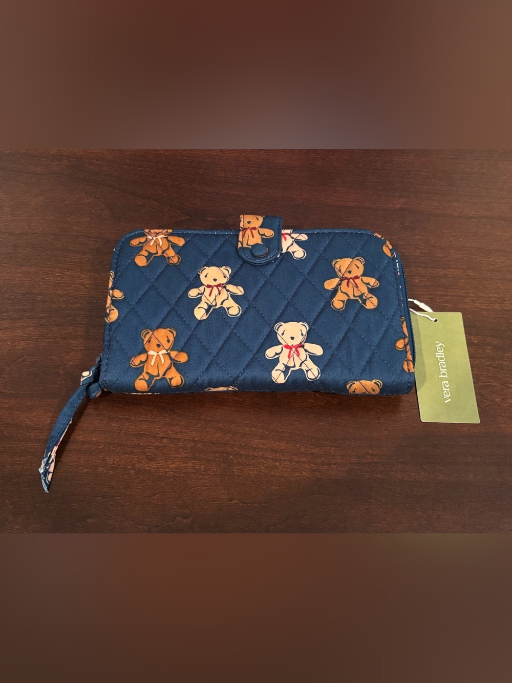 Vera Bradley Large Tab Wallet Bunch of Bears Blue